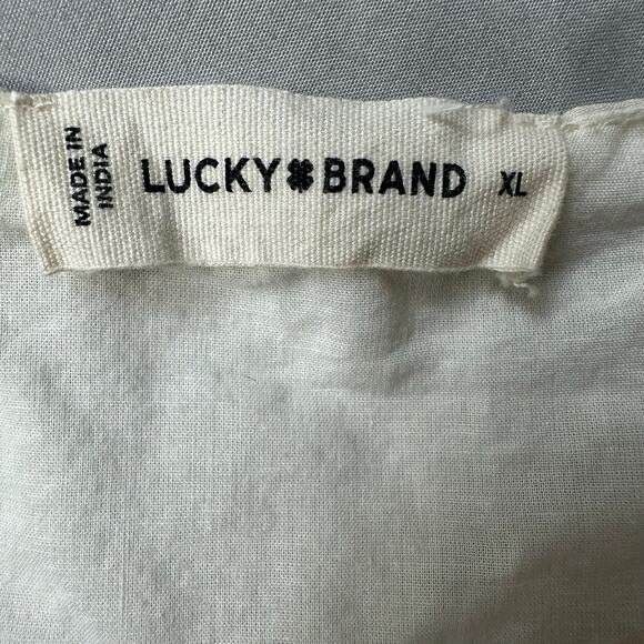 Lucky Brand Cream, Boho, Lace Embroidered, Lined, Slip Maxi Dress- XL - Picture 4 of 12